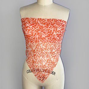 Vintage 1980s Abstract Triangle Scarf